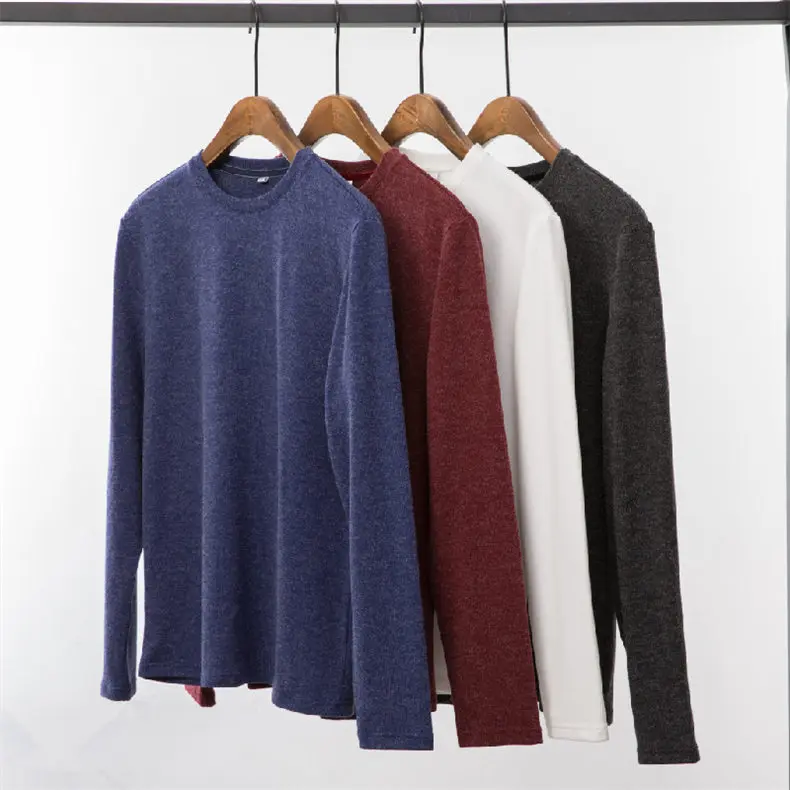 2019 Rabbit Hair Wool Sweater Men Pullovers Silk knit Crew-Neck Sweaters Male Jumpers Knitwear Top Tees Shirts Autumn MuLS Brand 02