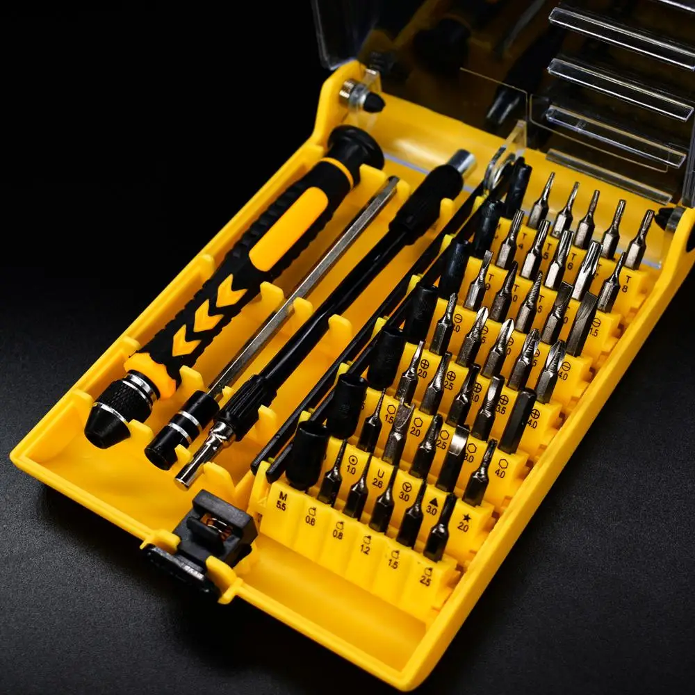 Multifunctional 45 in 1 screwdriver set Soft Extension Bar + Hard extension bar precision notebook / mobile phone / watch repair
Multifunctional 45 in 1 screwdriver set Soft Extension Bar + Hard extension bar precision notebook / mobile phone / watch repair