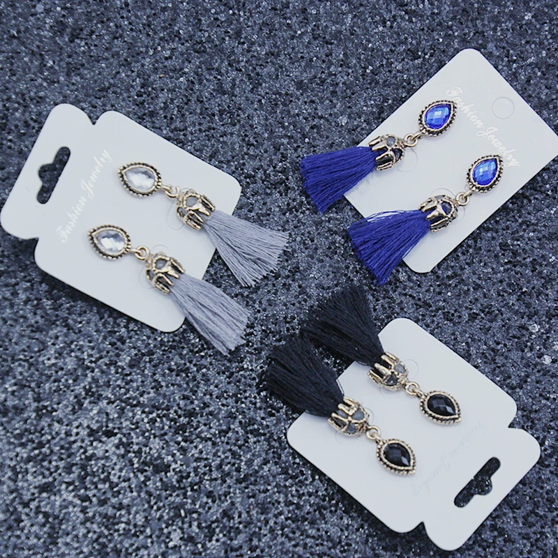 E0234 Fashion Jewelry Blue Crystal Long Tassel Drop Earrings For Women Vintage Gray Black Stone Dangle Earrings 2017 Selling
E0234 Fashion Jewelry Blue Crystal Long Tassel Drop Earrings For Women Vintage Gray Black Stone Dangle Earrings 2017 Selling