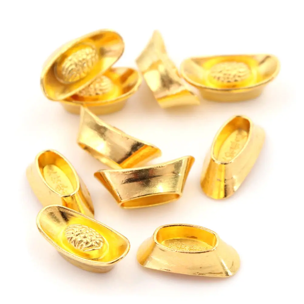 10pcs/set Chinese Gold Ingot Ornament Lucky Yuanbao Fengshui Decor Metal Mascot Crafts Feng Shui Auspicious Lucky Crafts
10pcs/set Chinese Gold Ingot Ornament Lucky Yuanbao Fengshui Decor Metal Mascot Crafts Feng Shui Auspicious Lucky Crafts