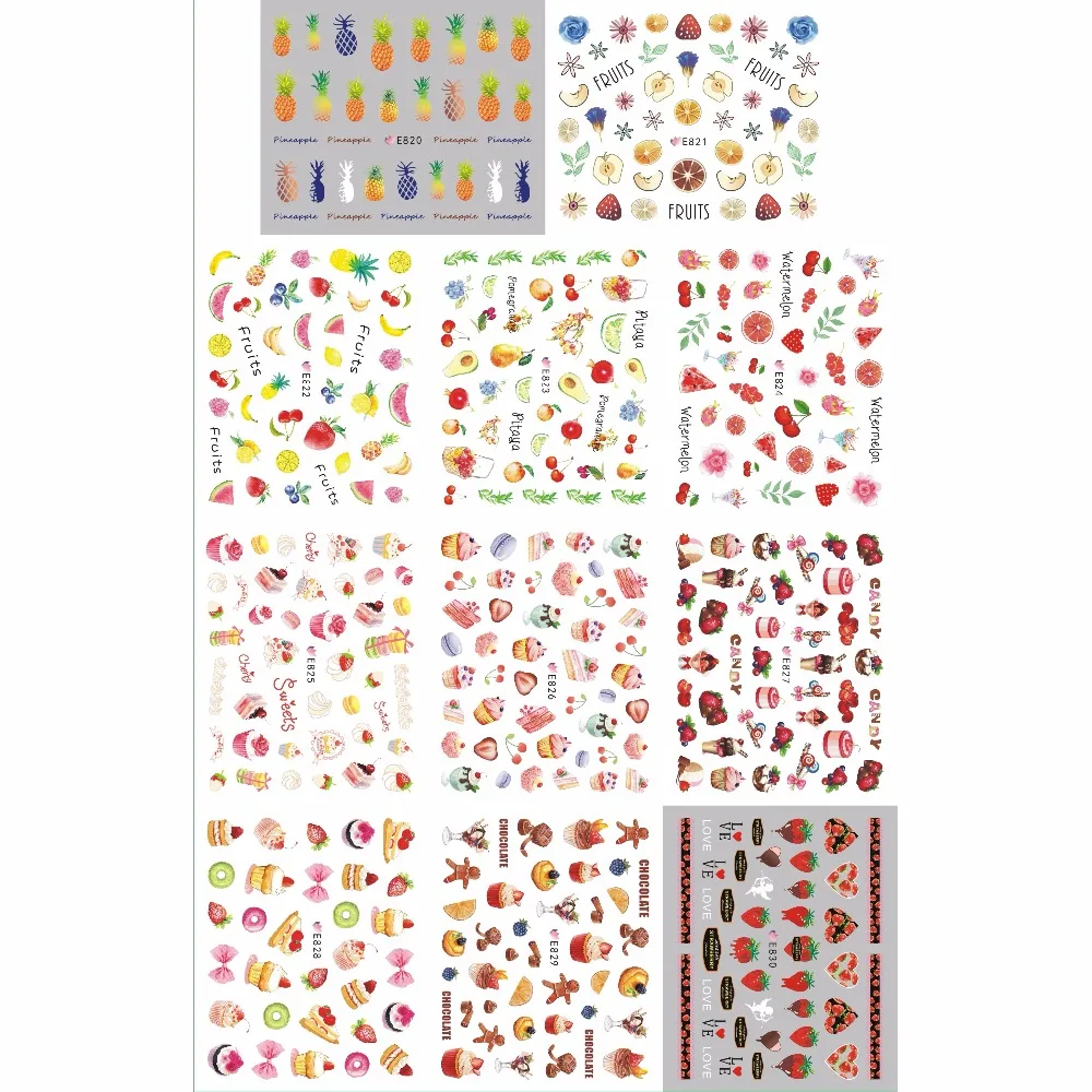 11 PACKS / LOT NAIL ART 3D SIMULATION BACK ADHESIVE NAIL STICKER TROPICAL FRUIT BREAD CAKE DESSERT KIWI CHERRY E820-830
11 PACKS / LOT NAIL ART 3D SIMULATION BACK ADHESIVE NAIL STICKER TROPICAL FRUIT BREAD CAKE DESSERT KIWI CHERRY E820-830