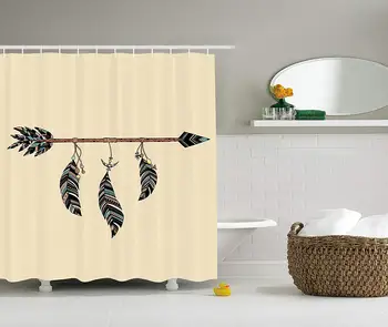 Arrow Decor Collection Arrow in Ethnical Pattern with Feathers Decorative Native Tribal Print, Polyester Bathroom Shower Curtain
Arrow Decor Collection Arrow in Ethnical Pattern with Feathers Decorative Native Tribal Print, Polyester Bathroom Shower Curtain