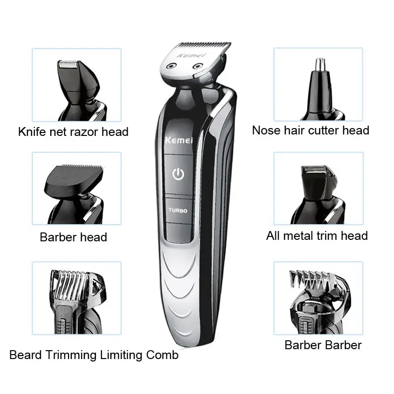 Kemei KM-1832 5 In 1 Waterproof Rechargeable Electric Shaver Razor Cutter Electric Hair Clipper Nose Hair Trimmer Hairclipper
Kemei KM-1832 5 In 1 Waterproof Rechargeable Electric Shaver Razor Cutter Electric Hair Clipper Nose Hair Trimmer Hairclipper