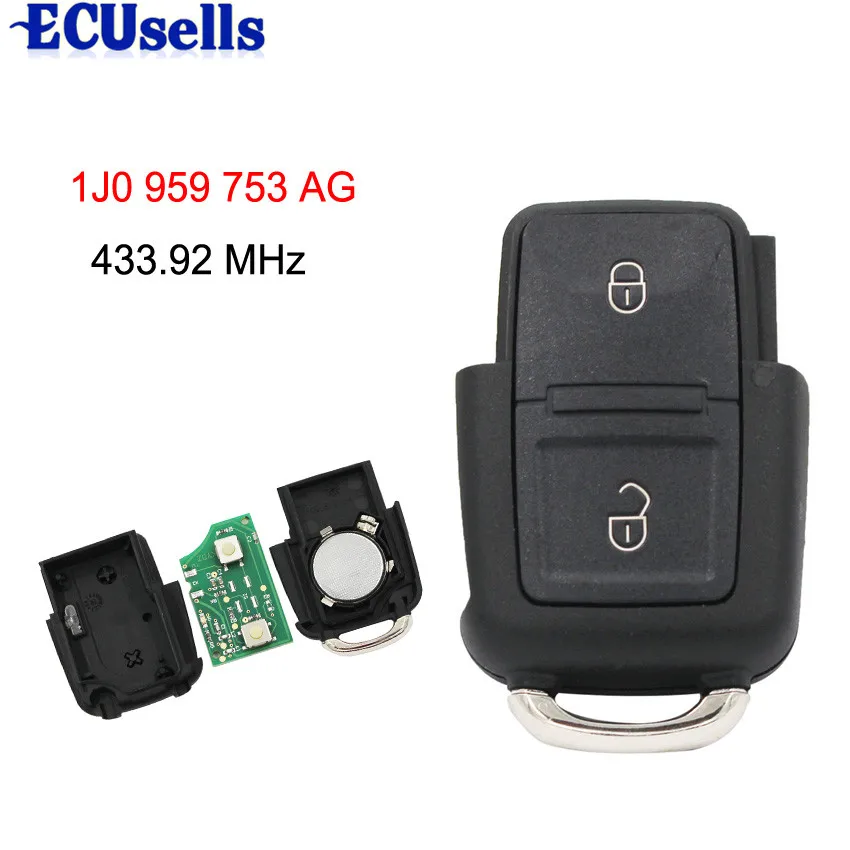 2 Buttons 433MHz/434MHZ Remote Key Control 1J0 959 753 AG for VW BORA GOLF MK4 POLO car keys
2 Buttons 433MHz/434MHZ Remote Key Control 1J0 959 753 AG for VW BORA GOLF MK4 POLO car keys