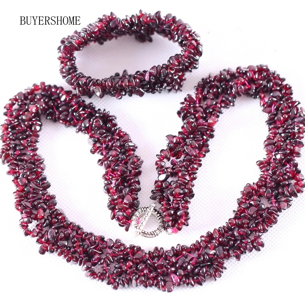 Fashion Women Jewelry Sets 4x8MM Chip Beads Natural Stone Red Garnet Necklace 18" Bracelet 7" 1Set Free Shipping
Fashion Women Jewelry Sets 4x8MM Chip Beads Natural Stone Red Garnet Necklace 18" Bracelet 7" 1Set Free Shipping