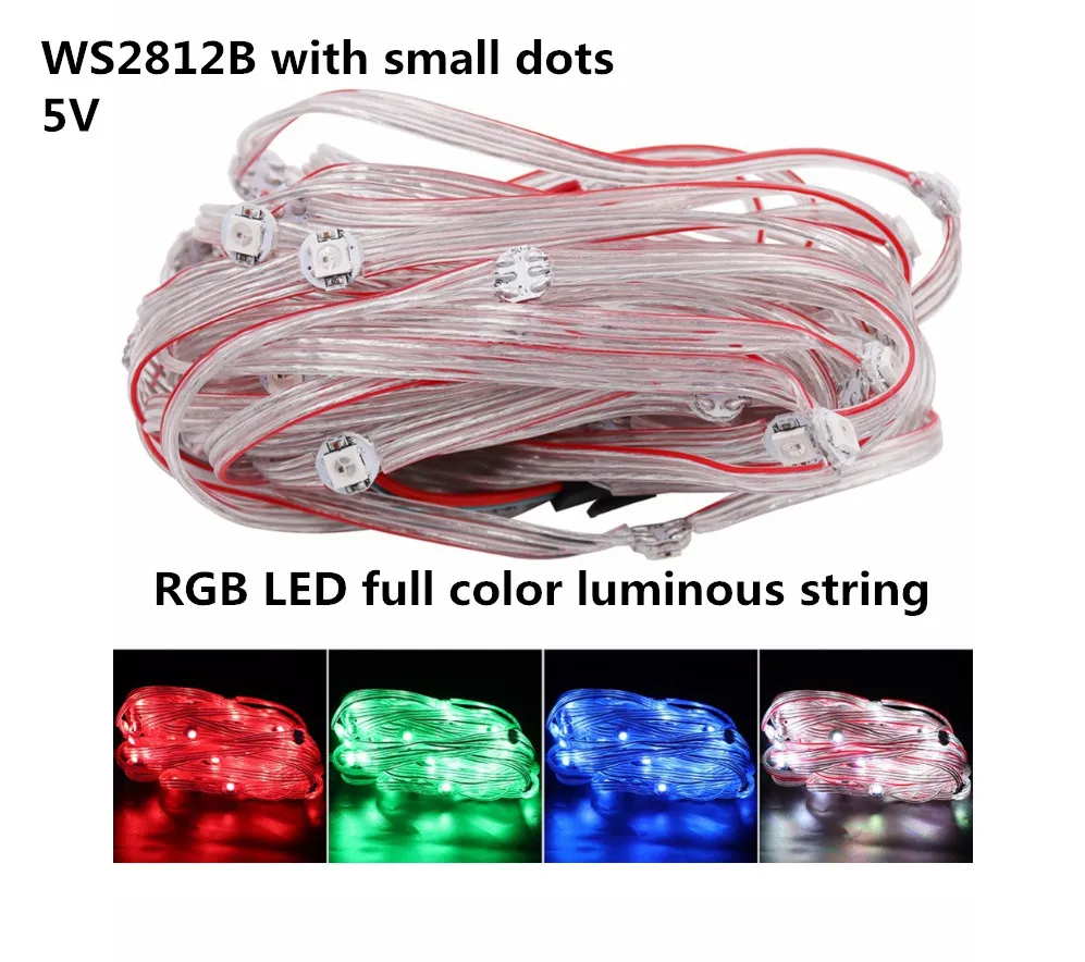 50 шт. WS2812B с маленькими точками 5 в 5050 RGB светодиодный полноцветный светящийся