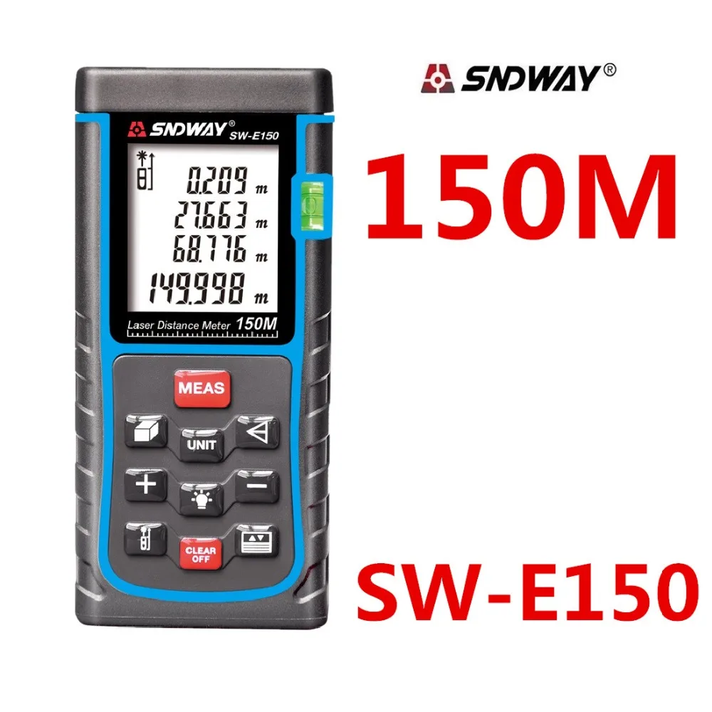 150m SNDWAY Digital Laser distance meter Tape measure Disitance/Area/volume M/Ft/in Rangefinder Range finder Ruler Roulette
150m SNDWAY Digital Laser distance meter Tape measure Disitance/Area/volume M/Ft/in Rangefinder Range finder Ruler Roulette