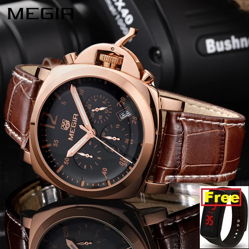 MEGIR Top Luxury Brand Men's Wrist Watch Mens Chronograph Luminous Clocks Men Male Gift Quartz Watches Military Army Sport Clock
MEGIR Top Luxury Brand Men's Wrist Watch Mens Chronograph Luminous Clocks Men Male Gift Quartz Watches Military Army Sport Clock