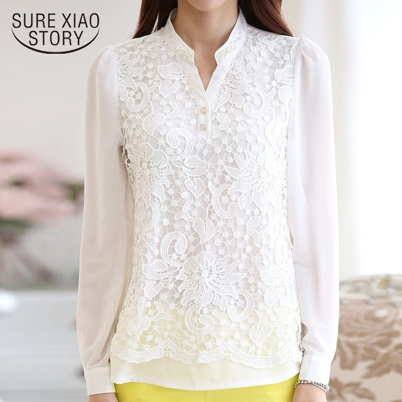 2019 High quality Lace chiffon Blouse shirt Beading Long Sleeve women shirts blusas Femininas Plus Size womens Clothing 60B6
2019 High quality Lace chiffon Blouse shirt Beading Long Sleeve women shirts blusas Femininas Plus Size womens Clothing 60B6
