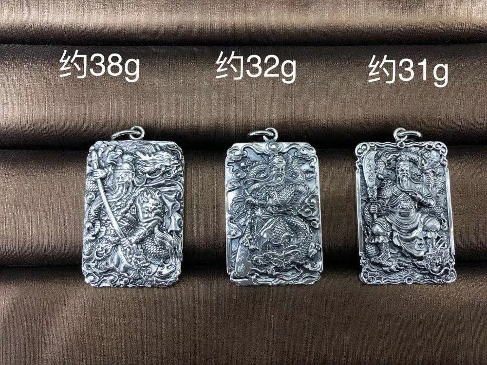 JOOCHEER Sterling S999 999 silver Pendant vintage Necklace Chinese style vintage Guan Yu blessing characters ethnic Buddhism 
JOOCHEER Sterling S999 999 silver Pendant vintage Necklace Chinese style vintage Guan Yu blessing characters ethnic Buddhism