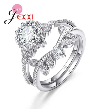 New Fashion Women Female Party Wedding Ring Set 925 Sterling Silver Geometric Ring With Clear Cubic Zircon Wholesale
New Fashion Women Female Party Wedding Ring Set 925 Sterling Silver Geometric Ring With Clear Cubic Zircon Wholesale