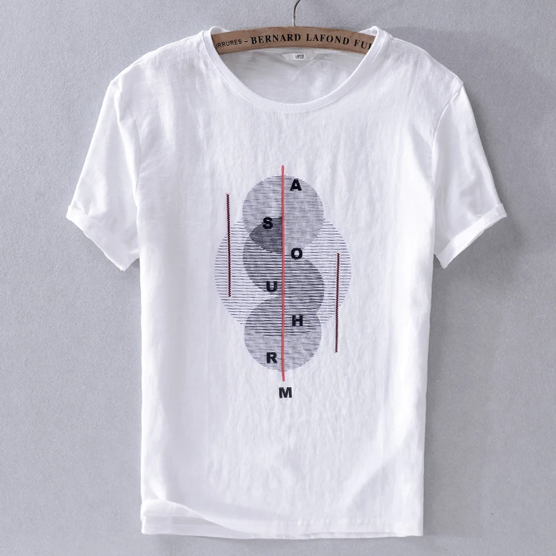 2019 Summer new men's short-sleeved linen t-shirt trend male cotton stitching loose white t shirt men tops camisa camiseta 
2019 Summer new men's short-sleeved linen t-shirt trend male cotton stitching loose white t shirt men tops camisa camiseta