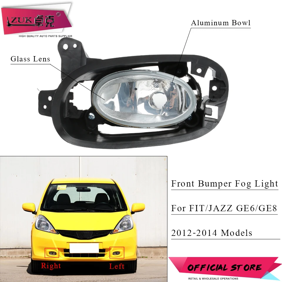 ZUK Front Bumper Fog Light Lamp Driving Light Foglights For HONDA FIT JAZZ 2012 2013 2014 GE6 GE8 33951-TF0-H51 33901-TF0-H51
ZUK Front Bumper Fog Light Lamp Driving Light Foglights For HONDA FIT JAZZ 2012 2013 2014 GE6 GE8 33951-TF0-H51 33901-TF0-H51