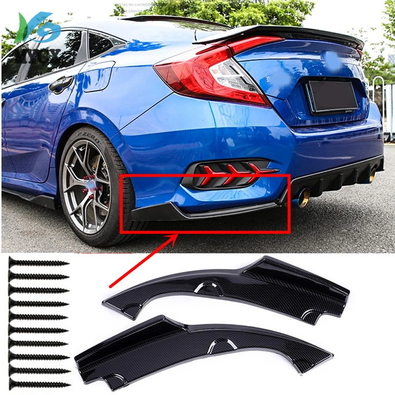 2Pcs Car Rear Bumper Lip Splitter Lower Corner Valance Covers Spoilers Apron Corner Valance for Honda for Civic 4DR 2016-2018
2Pcs Car Rear Bumper Lip Splitter Lower Corner Valance Covers Spoilers Apron Corner Valance for Honda for Civic 4DR 2016-2018