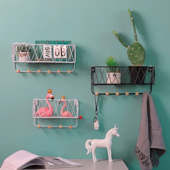 Wall Hook Shelf Home Wall Decoration Storage Rack Creative Multifunctional Partition Wrought Iron Rack Creative Nordic Style
Wall Hook Shelf Home Wall Decoration Storage Rack Creative Multifunctional Partition Wrought Iron Rack Creative Nordic Style