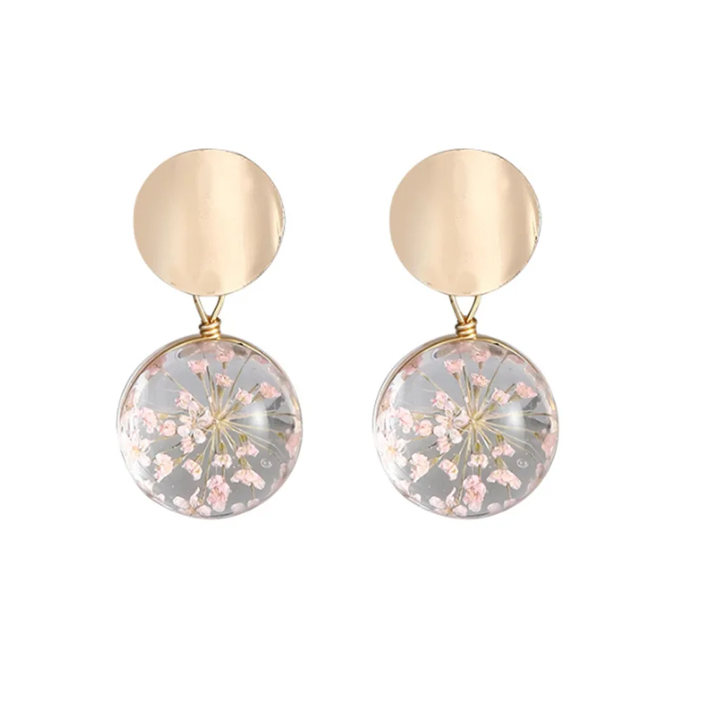 ECODAY Earings Fashion Jewelry Transparent Sequin Ball Earrings Dried Flower Stud Earrings Women Oorbellen Bijoux
ECODAY Earings Fashion Jewelry Transparent Sequin Ball Earrings Dried Flower Stud Earrings Women Oorbellen Bijoux
