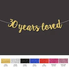 30 anni di amato banner 30th decorazione di buon compleanno per gold glitter segno anniversario di matrimonio partito decor(China)