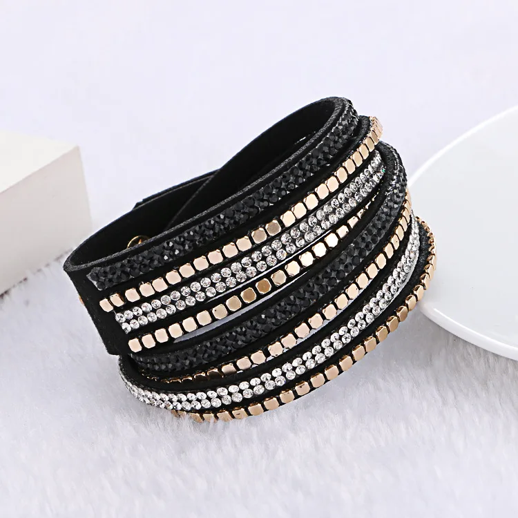 2016 Fashion Multilayer Rhinestone Slake Leather Bracelet Newest Crystal Rivet Bracelets&bangles For Women Fine Jewelry
2016 Fashion Multilayer Rhinestone Slake Leather Bracelet Newest Crystal Rivet Bracelets&bangles For Women Fine Jewelry