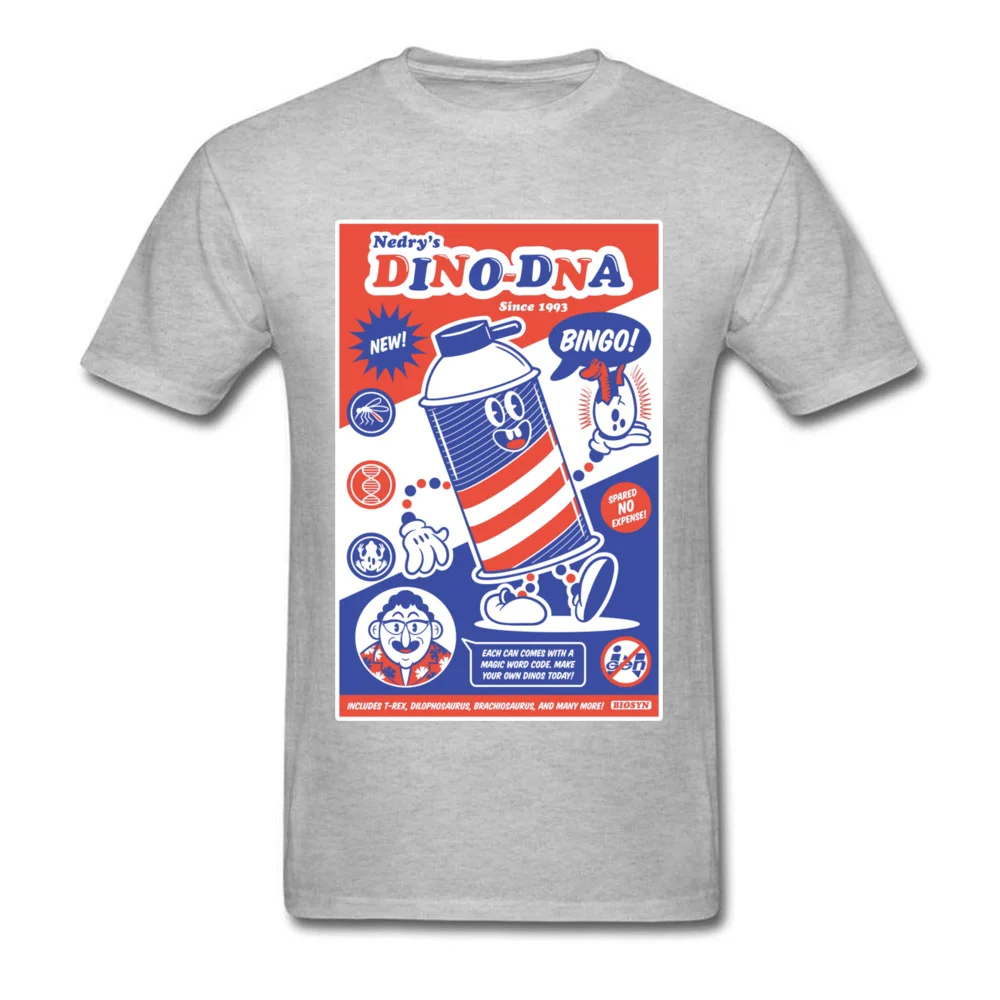 bingo dino dna 10929 T-shirts for Men Birthday Summer Fall Tops Shirts Short Sleeve Slim Fit Sweatshirts Round Neck 100% Cotton bingo dino dna 10929 grey