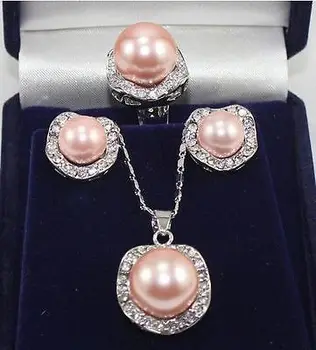 Lovely Sets Pink shell pearl pendant necklace Stud earring Ring8# Set AAA style Fine Noble real Natural
Lovely Sets Pink shell pearl pendant necklace Stud earring Ring8# Set AAA style Fine Noble real Natural