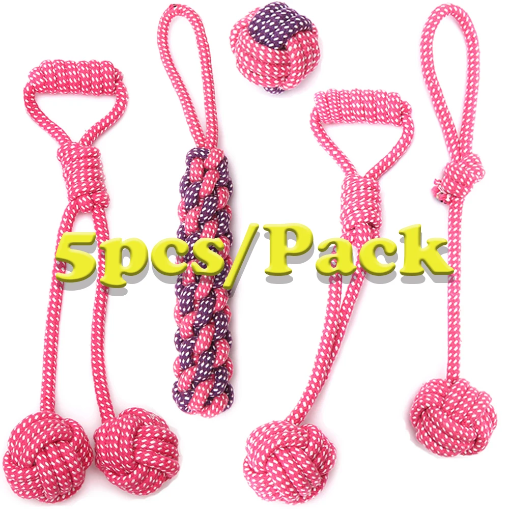5 Packs Dog Rope Toy for Large Small Dogs Interactive Ball Shape Cotton Chew Pet Toy Outdoor Teeth Clean Golden Retriever TY0076
5 Packs Dog Rope Toy for Large Small Dogs Interactive Ball Shape Cotton Chew Pet Toy Outdoor Teeth Clean Golden Retriever TY0076