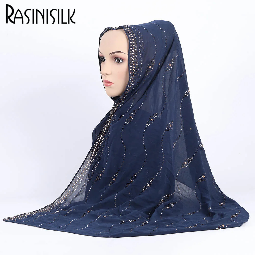 Bubble Chiffon Muslim Hijabs Headscarf Exquisite Rhinestone Decoration Women's Modest Turkish Islamic Wedding Shawl 27.5*67inch
Bubble Chiffon Muslim Hijabs Headscarf Exquisite Rhinestone Decoration Women's Modest Turkish Islamic Wedding Shawl 27.5*67inch