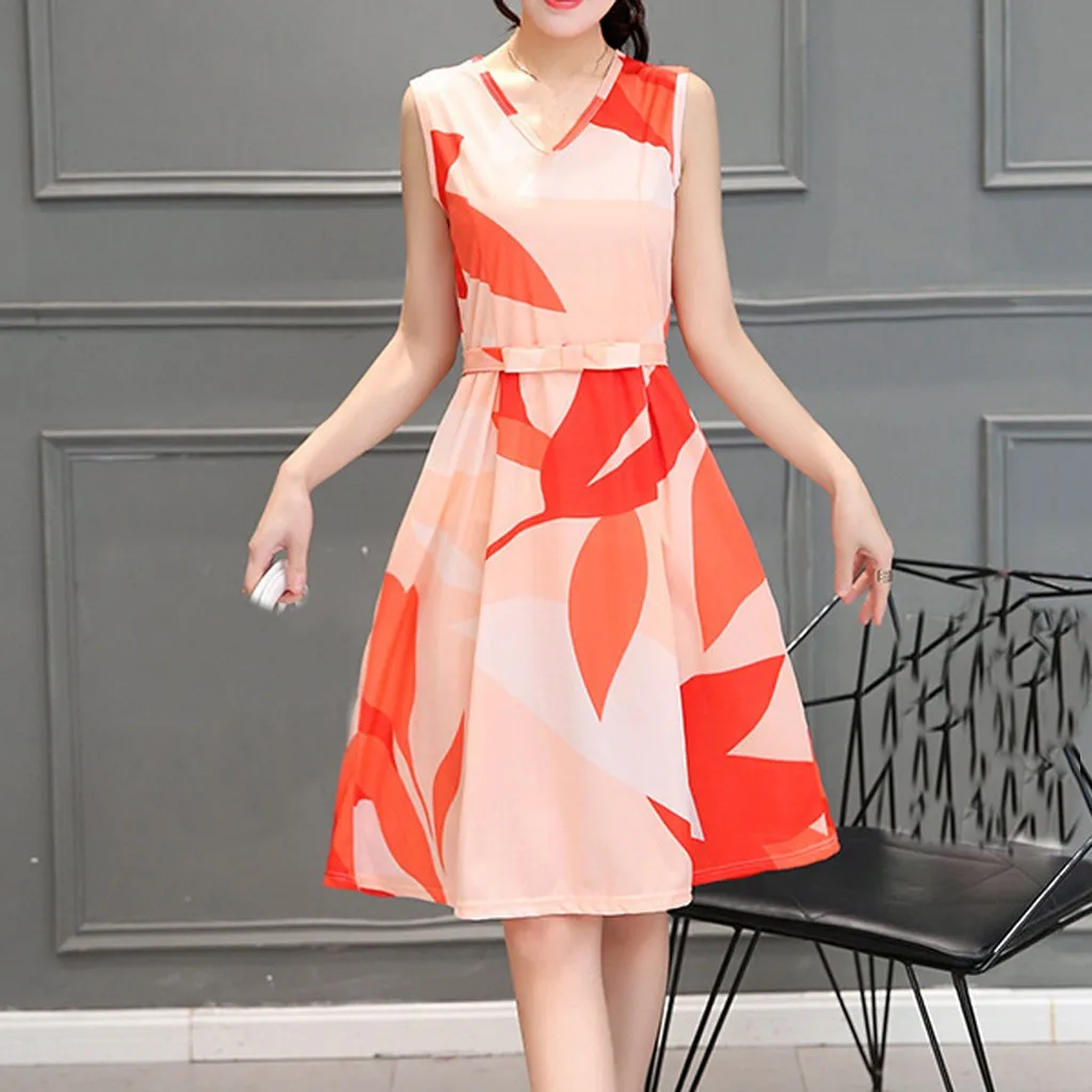 Fashion Summer Dress Women 2019 Casual Loose Sleeveless V Collar Print Knee Length Vestido Elegant Daily Wearing Wild Fit OY41*
Fashion Summer Dress Women 2019 Casual Loose Sleeveless V Collar Print Knee Length Vestido Elegant Daily Wearing Wild Fit OY41*