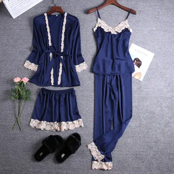 NEW Womens 4PC Pajamas Sets Strap Top Pants Night Robe Sleepwear Suit Casual Sexy Nightwear Kimono Bath Gown M L XL 
NEW Womens 4PC Pajamas Sets Strap Top Pants Night Robe Sleepwear Suit Casual Sexy Nightwear Kimono Bath Gown M L XL