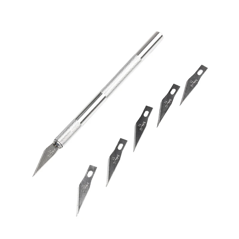 Non-Slip Metal Knife Tool Kit Cutter Engraving Craft Knife +5pcs Blades For Mobile Phone PCB DIY Repair Hand Tool Set
Non-Slip Metal Knife Tool Kit Cutter Engraving Craft Knife +5pcs Blades For Mobile Phone PCB DIY Repair Hand Tool Set