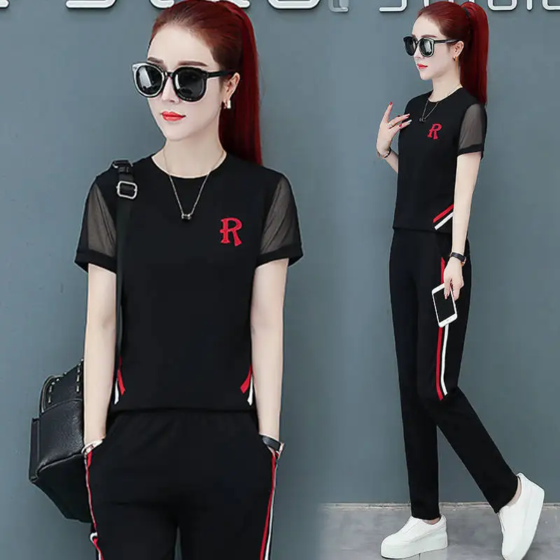 Sports Suit Female Loose 2019 Summer New Large Size Casual Running Clothes Fashion Short Sleeve Nine Women's Fashion Pants Two S
Sports Suit Female Loose 2019 Summer New Large Size Casual Running Clothes Fashion Short Sleeve Nine Women's Fashion Pants Two S