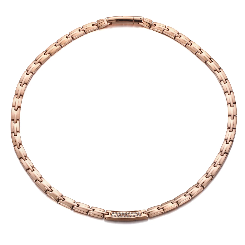 Luxury Germanium Health Element Necklace Rose Gold Plating Stainless Steel Chain Necklace Magnetic Clasp Necklace For Women 2018
Luxury Germanium Health Element Necklace Rose Gold Plating Stainless Steel Chain Necklace Magnetic Clasp Necklace For Women 2018