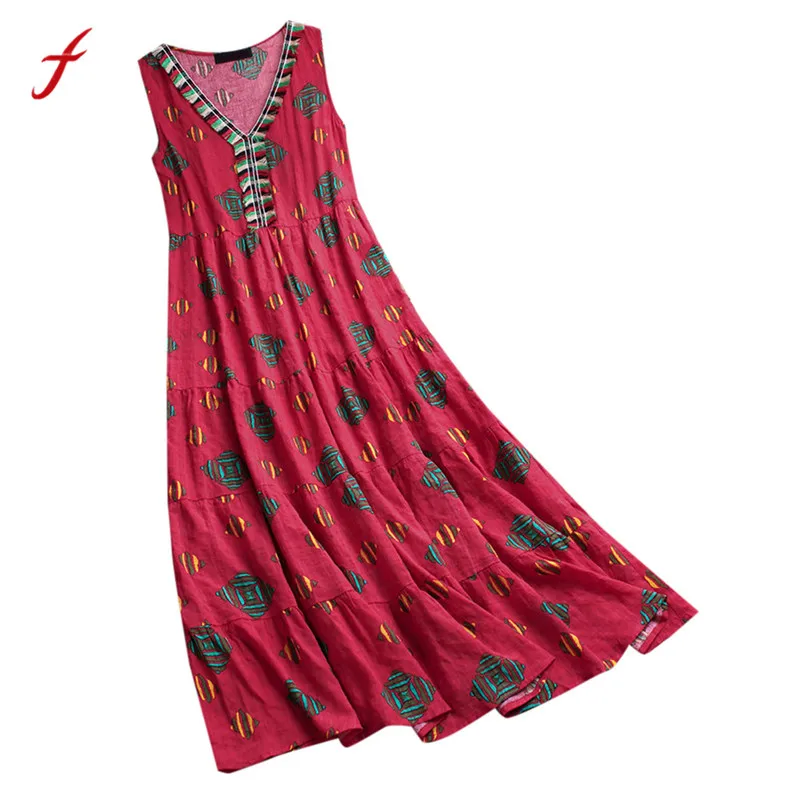 feitong dress long sleeve floral Women Vintage Casual Ethnic Print Sleeveless Dress V Neck Linen Dress #4
feitong dress long sleeve floral Women Vintage Casual Ethnic Print Sleeveless Dress V Neck Linen Dress #4