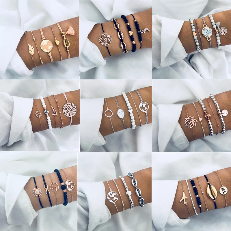 30 Style Boho Bangle Elephant Heart Shell Star Moon Bow Map Crystal Bead Bracelet Women Charm Party Wedding Jewelry Accessories
30 Style Boho Bangle Elephant Heart Shell Star Moon Bow Map Crystal Bead Bracelet Women Charm Party Wedding Jewelry Accessories