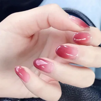 Romantic Short Size Full Cover Nail Art Tips with Glue Girls Sweet Transparent Pink Gradient Fake Nails Fashion False Nails
Romantic Short Size Full Cover Nail Art Tips with Glue Girls Sweet Transparent Pink Gradient Fake Nails Fashion False Nails