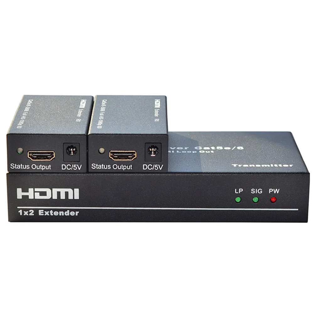 

Unnlink HDMI Network LAN Extender 60m 1X2/4 CAT5E/6 Splitter Extension 1080P@60Hz Ethernet RJ45 Cables for TV Projector Monitor