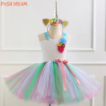 POSH DREAM Unicorn Cosplay Children Girls Tutu Dresses Rainbow Colorful Kids Girls Flower Unicorn Party Dress Kids Girl Clothes
POSH DREAM Unicorn Cosplay Children Girls Tutu Dresses Rainbow Colorful Kids Girls Flower Unicorn Party Dress Kids Girl Clothes