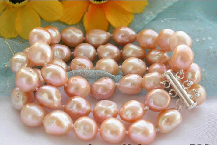 z3313 3row 8" 13mm pink baroque freshwater pearl bracelet@^Noble style Natural Fine jewe SHIPPING 5.25
z3313 3row 8" 13mm pink baroque freshwater pearl bracelet@^Noble style Natural Fine jewe SHIPPING 5.25