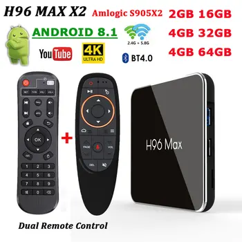 H96 MAX X2 Android 8.1 TV Box 4GB 64GB S905X2 1080P H.265 4K USB3.0 Google Play Netflix Youtube Smart TV box Media player H96MAX
H96 MAX X2 Android 8.1 TV Box 4GB 64GB S905X2 1080P H.265 4K USB3.0 Google Play Netflix Youtube Smart TV box Media player H96MAX