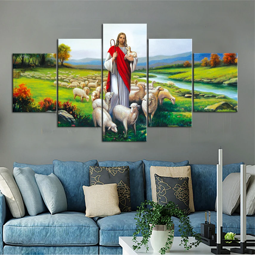 Jesus and The Flock Frameless Paintings 5pcs(No Frame) Printd on Canvas Arts Modern Home Wall Art HD Print Painting Picture
Jesus and The Flock Frameless Paintings 5pcs(No Frame) Printd on Canvas Arts Modern Home Wall Art HD Print Painting Picture