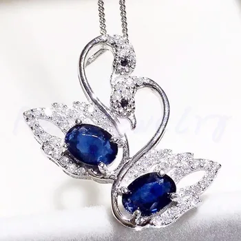 Natural real sapphire swan style necklace pendant 925 sterling silver Fine jewelry 0.6ct*2pcs gemstone X8040901
Natural real sapphire swan style necklace pendant 925 sterling silver Fine jewelry 0.6ct*2pcs gemstone X8040901