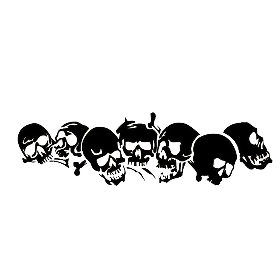 18.3 5.8CM Funny Motorcycle sticker Family Car Sticker Skull Covered Stylish Vinyl Applique Body (3)