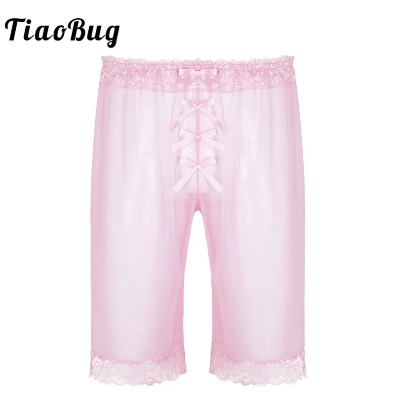 TiaoBug Mens Fashion Lingerie Sheer Soft Mesh Floral Lace Sissy Bowknot Light Loose Shorts Hot Pants Sexy Men Nightwear
TiaoBug Mens Fashion Lingerie Sheer Soft Mesh Floral Lace Sissy Bowknot Light Loose Shorts Hot Pants Sexy Men Nightwear