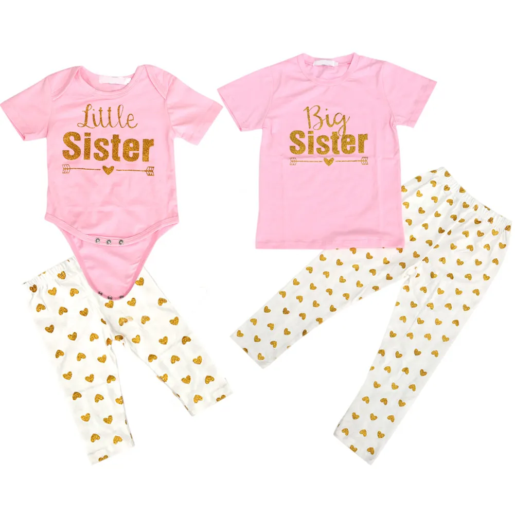 Summer Baby 2 Piece Set Short Sleeve Heart Printed Little Sister Romper Pants Big Sisters T-Shirt Trousers Girls Clothes -17 998
Summer Baby 2 Piece Set Short Sleeve Heart Printed Little Sister Romper Pants Big Sisters T-Shirt Trousers Girls Clothes -17 998