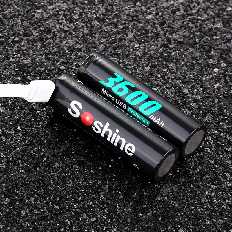 2 pcs original SOSHINE 18650 rechargeable battery Large Capacity 3.7V 3600mah with Built-In Micro USB directly charger port
2 pcs original SOSHINE 18650 rechargeable battery Large Capacity 3.7V 3600mah with Built-In Micro USB directly charger port