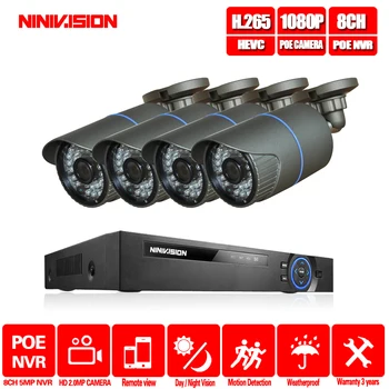 NINIVISION 1080P HD CCTV Camera System 8CH POE NVR 2MP Indoor Outdoor 4PCS Security IP Camera P2P Video Surveillance System Kit
NINIVISION 1080P HD CCTV Camera System 8CH POE NVR 2MP Indoor Outdoor 4PCS Security IP Camera P2P Video Surveillance System Kit