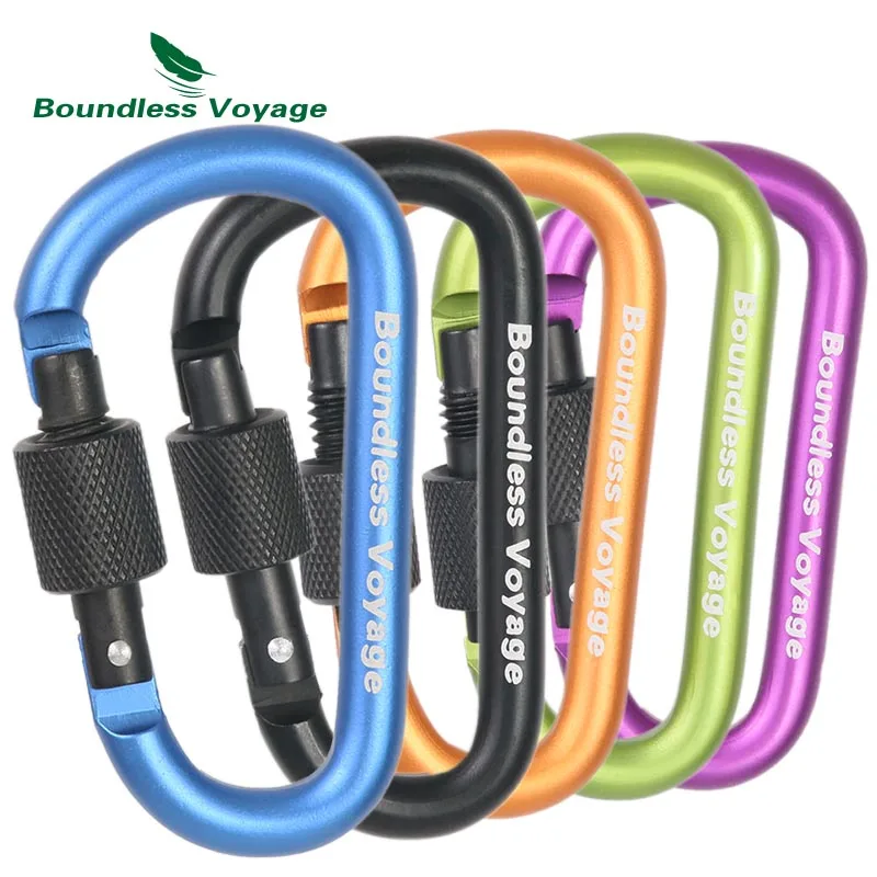 Boundless Voyage Outdoor Climbing Accessories Carabiners Mountaineering Buckle with Lock Camping Hook Aluminium Alloy Quickdraws
Boundless Voyage Outdoor Climbing Accessories Carabiners Mountaineering Buckle with Lock Camping Hook Aluminium Alloy Quickdraws