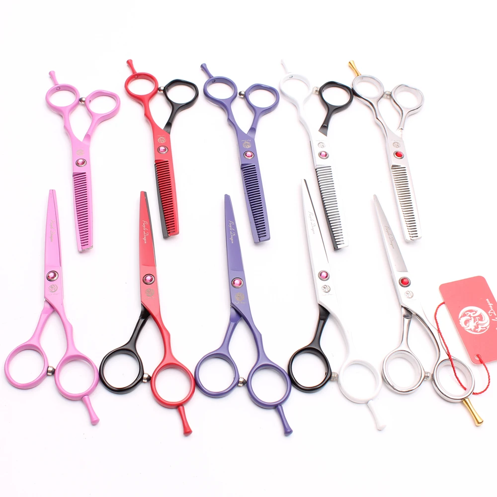 

1013Z 5.5INCH 16cm Purple Dragon Professional Hairdressing Scissors Cutting Scissors Thinning Shears Hair Scissors Styling Tool