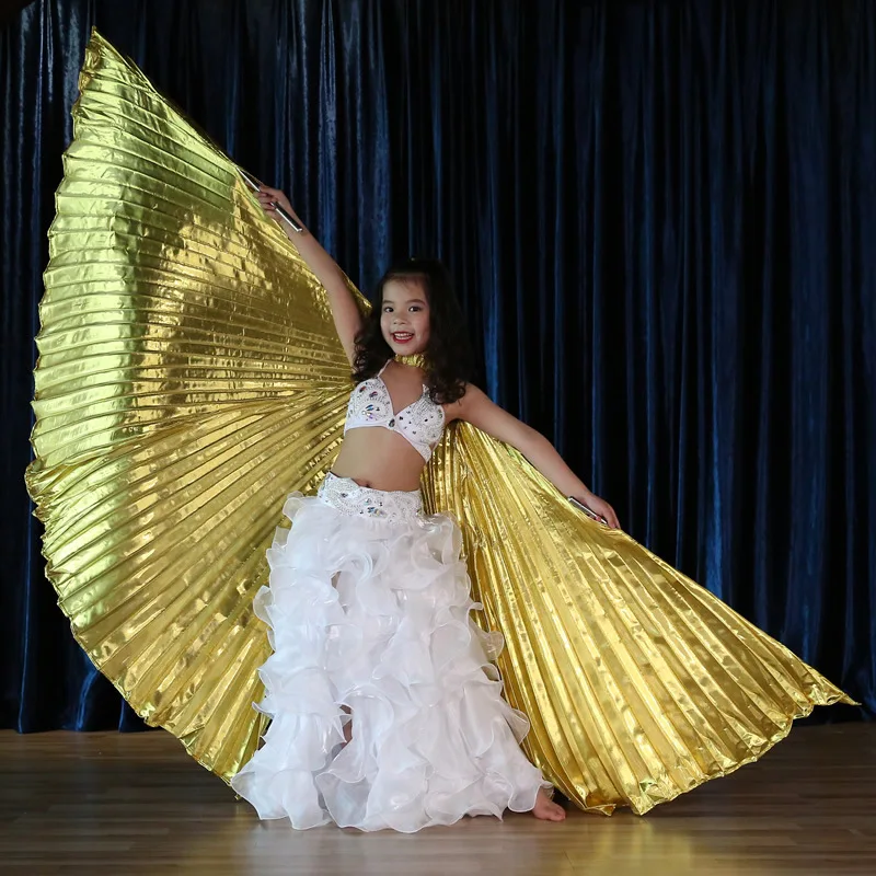 Children Dance Wear Performance Props Belly Dance Accessories Egyptian Wings Non-Slit Gold/Silver Isis Wings (with Sticks)
Children Dance Wear Performance Props Belly Dance Accessories Egyptian Wings Non-Slit Gold/Silver Isis Wings (with Sticks)