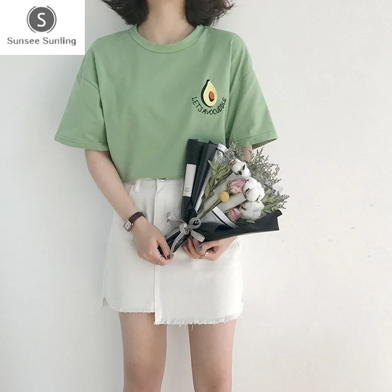 2019 Women's Punk Harajuku Vintage Ulzzang Cartoon Avocado Embroidery T-shirts Female Korean Kawaii Cute Tees and Tops for Women
2019 Women's Punk Harajuku Vintage Ulzzang Cartoon Avocado Embroidery T-shirts Female Korean Kawaii Cute Tees and Tops for Women
