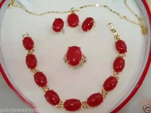 FREE SHIPPING>>@> Jewelry Red Jade Bracelet earring Pendant Necklace Set AAA 18K GP gold plated watch Quartz stone crystal Natur
FREE SHIPPING>>@> Jewelry Red Jade Bracelet earring Pendant Necklace Set AAA 18K GP gold plated watch Quartz stone crystal Natur